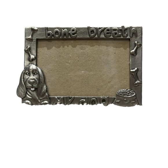 PET PICTURE FRAME Bone Breath My Dog 4" x 6" Metal - Picture 3 of 7